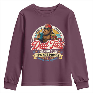 Funny Dad Tax Certified Dad Duty Bigfoot Youth Sweatshirt Vintage Sasquatch Official Snack Inspector
