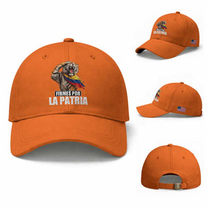Firmes Por La Patria Colombian Pride Baseball Cap Roaring Saluting Tiger Patriotic Colombia Heritage Flag