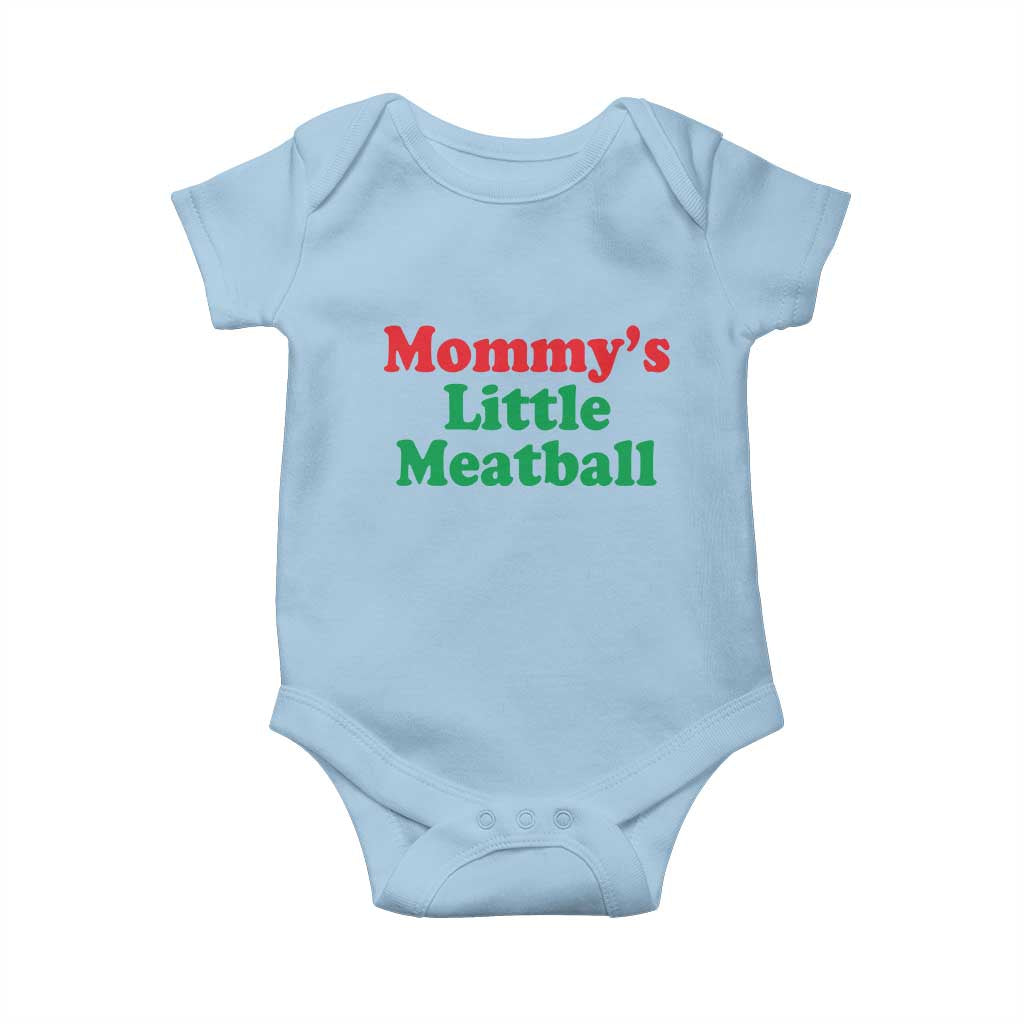 Mommy's Little Meatball Baby Onesie Funny Italian Family Baby Humor TS02 Light Blue Print Your Wear