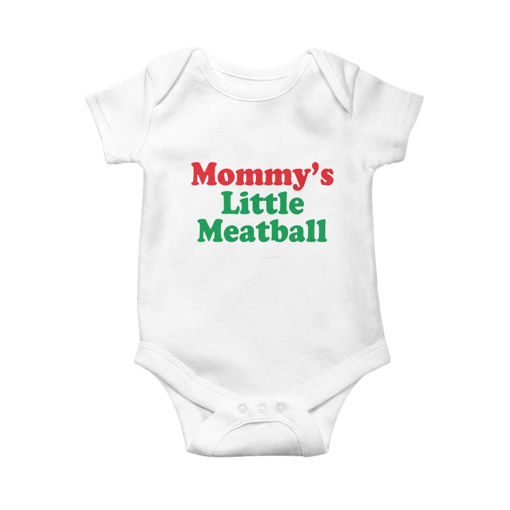 Mommy's Little Meatball Baby Onesie Funny Italian Family Baby Humor TS02 White Print Your Wear