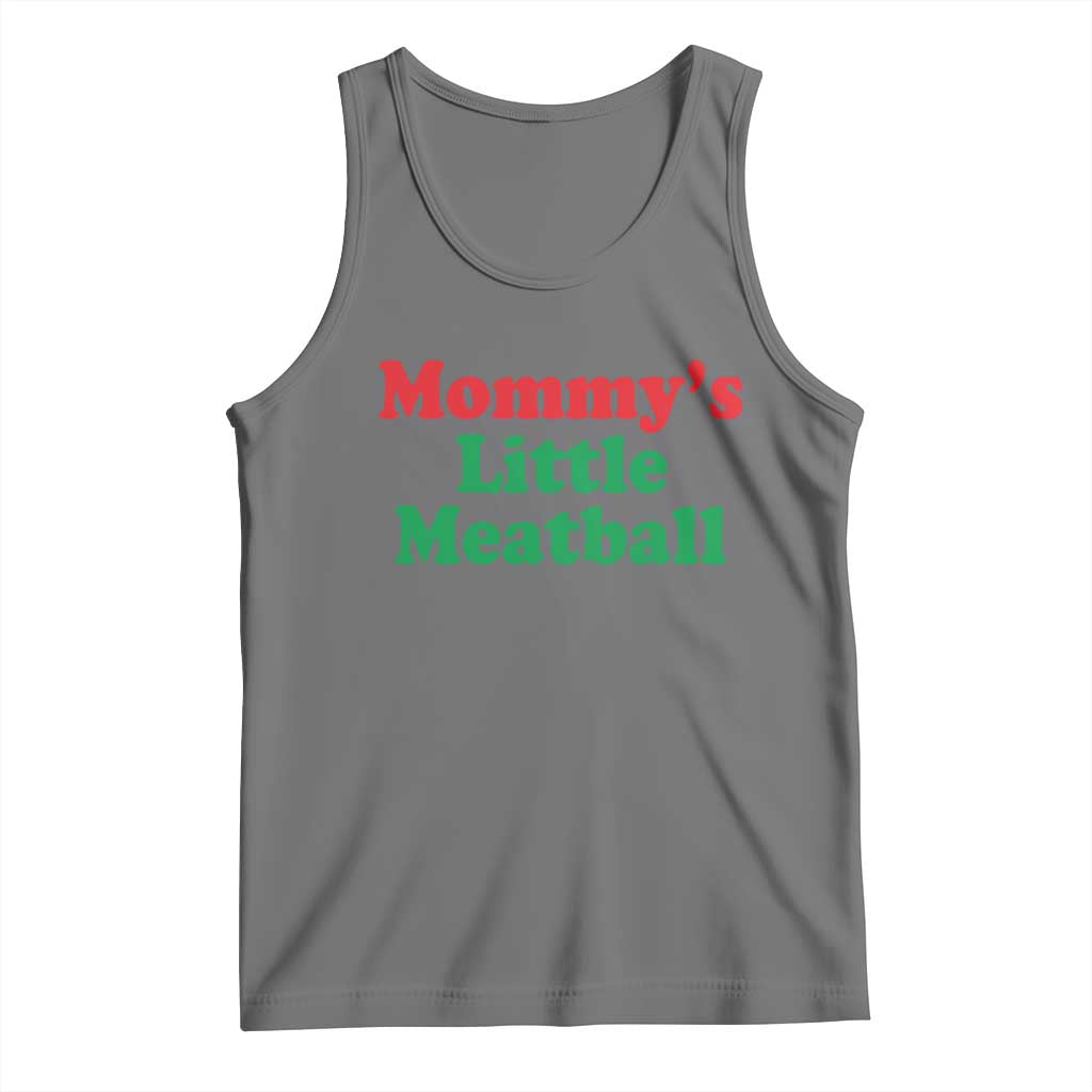 Mommy's Little Meatball Tank Top Funny Italian Family Baby Humor TS02 Black Heather Print Your Wear