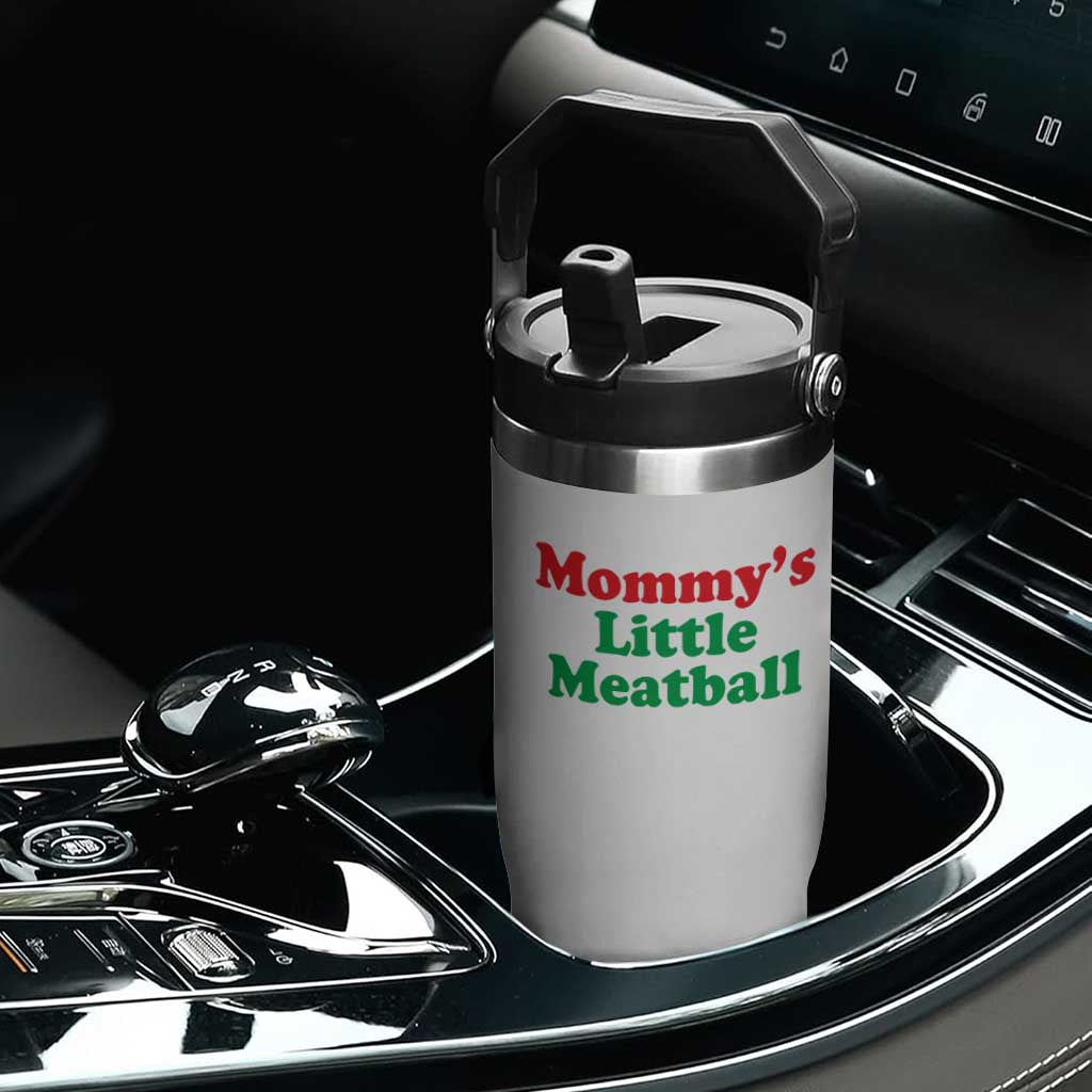 Mommy's Little Meatball Flip Straw Tumbler Funny Italian Family Baby Humor TS02 Print Your Wear