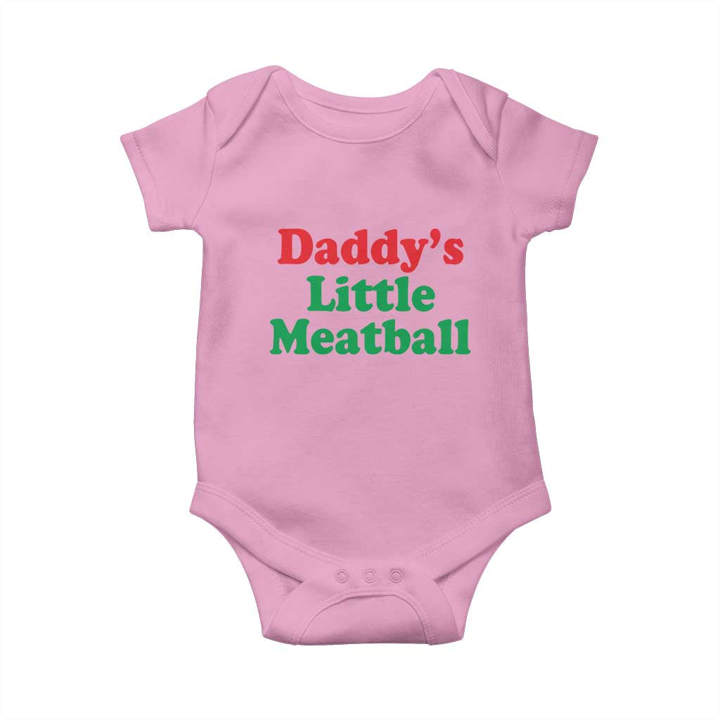 Daddy's Little Meatball Baby Onesie Funny Italian Family Baby Humor TS02 Light Pink Print Your Wear
