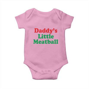 Daddy's Little Meatball Baby Onesie Funny Italian Family Baby Humor TS02 Light Pink Print Your Wear