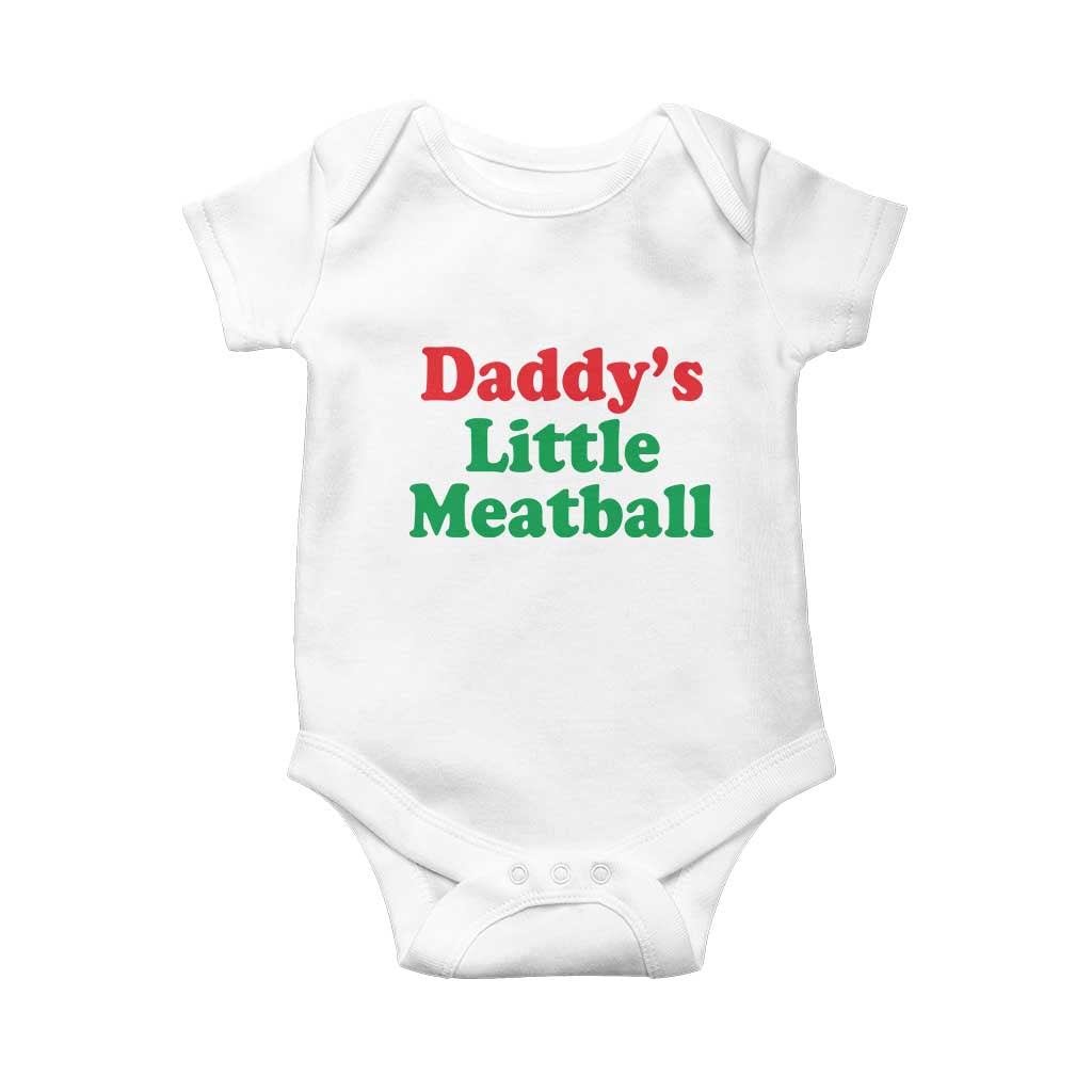 Daddy's Little Meatball Baby Onesie Funny Italian Family Baby Humor TS02 White Print Your Wear