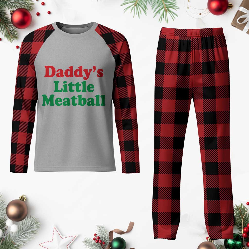 Daddy's Little Meatball Plaid Pajama Set Funny Italian Family Baby Humor TS02 Buffalo Plaid Print Your Wear