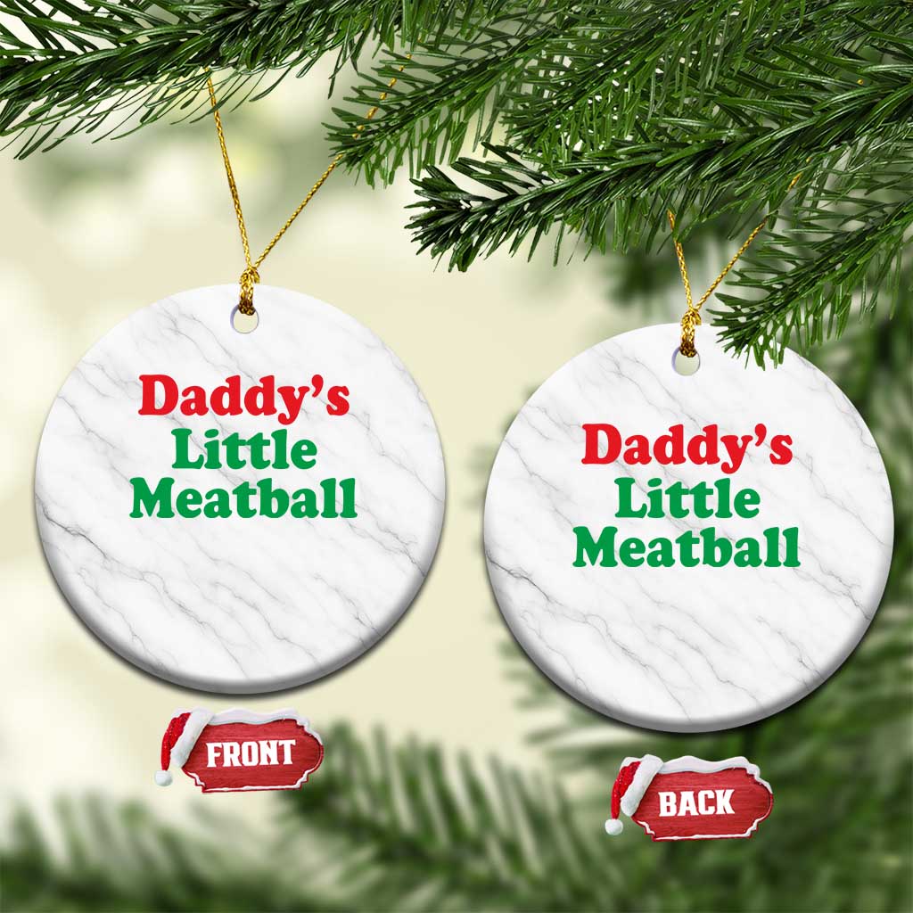 Daddy's Little Meatball Ceramic Ornament Funny Italian Family Baby Humor TS02 1pc White Marble Print Your Wear