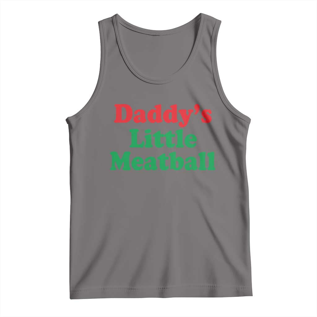 Daddy's Little Meatball Tank Top Funny Italian Family Baby Humor TS02 Deep Heather Print Your Wear