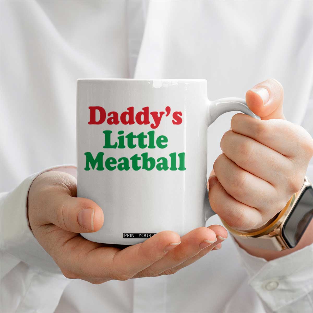 Daddy's Little Meatball Coffee Mug Funny Italian Family Baby Humor TS02 Print Your Wear