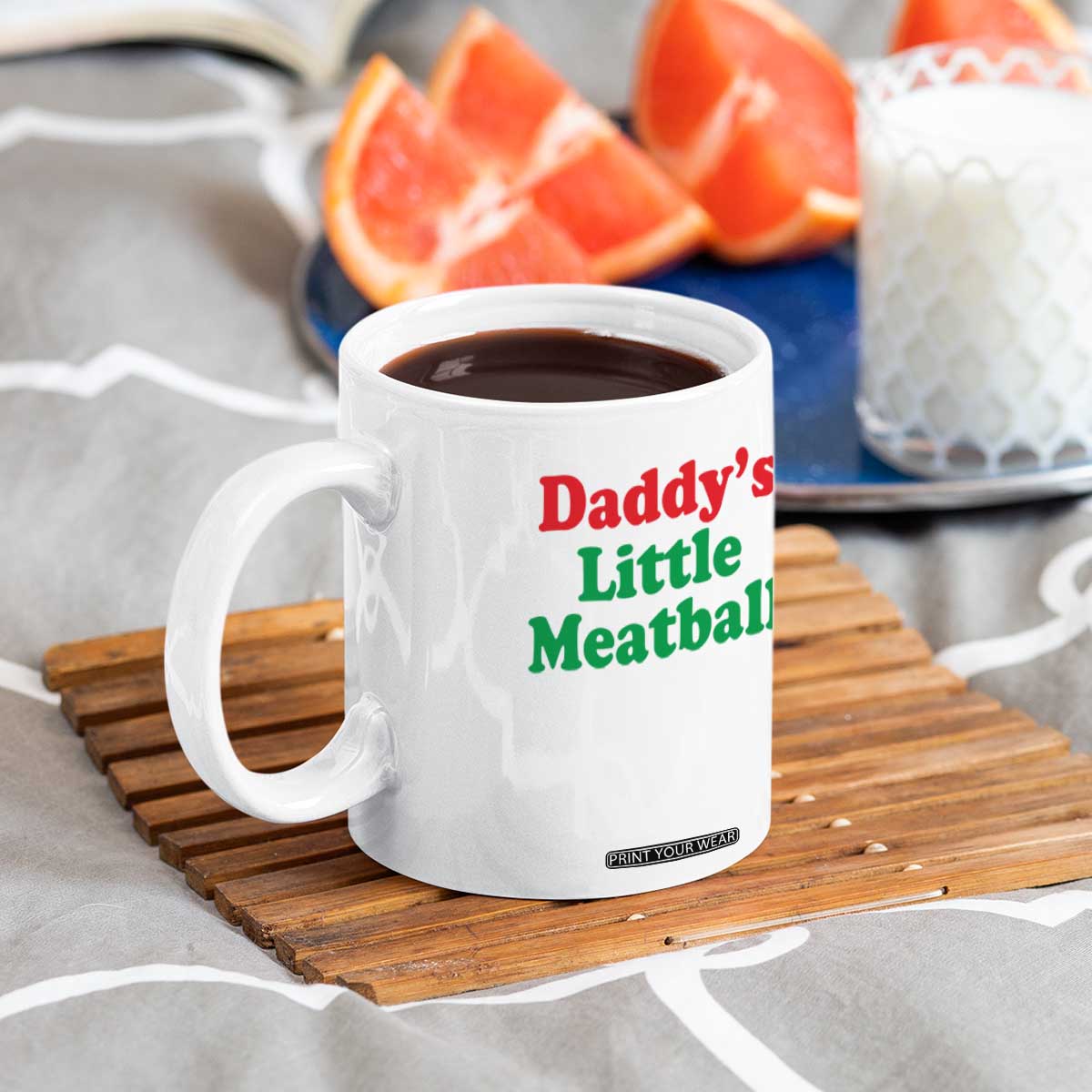 Daddy's Little Meatball Coffee Mug Funny Italian Family Baby Humor TS02 Print Your Wear