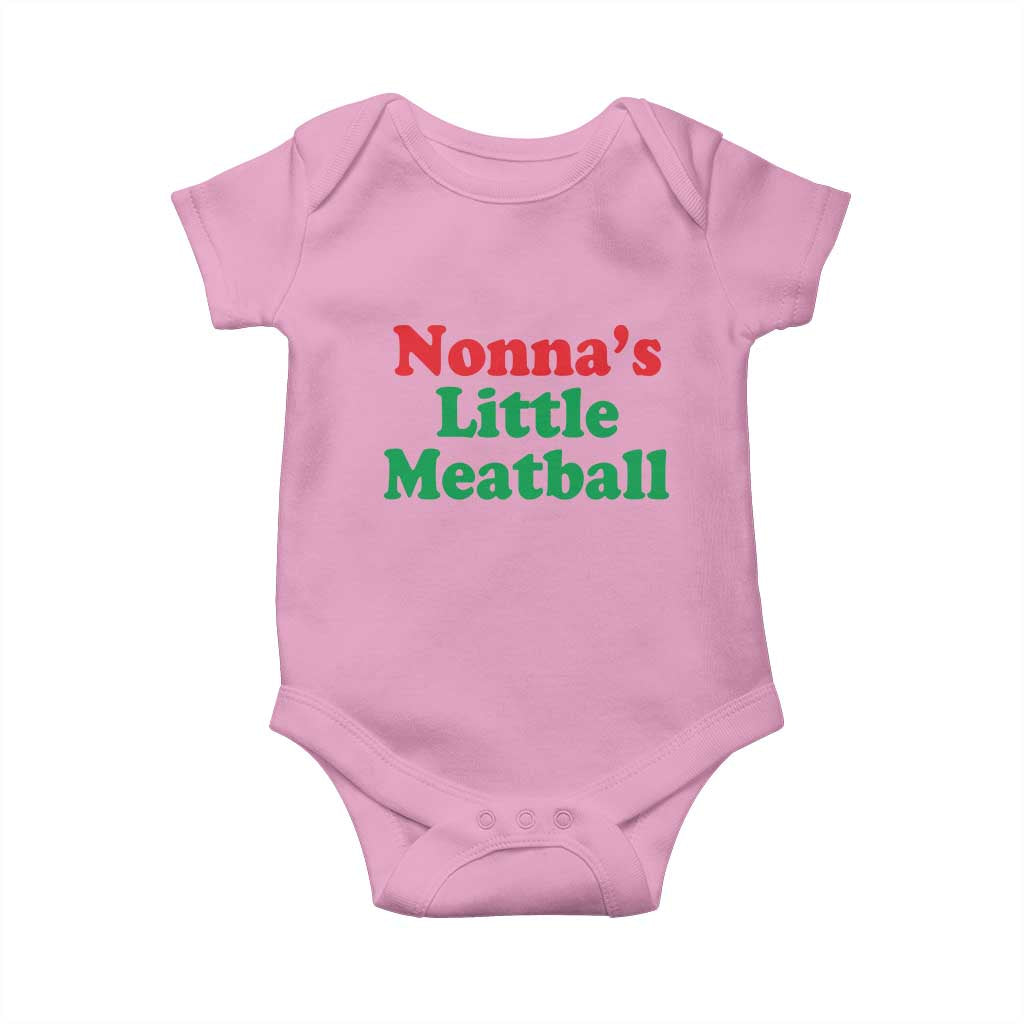 Nonna's Little Meatball Baby Onesie Funny Italian Family Baby Humor TS02 Light Pink Print Your Wear
