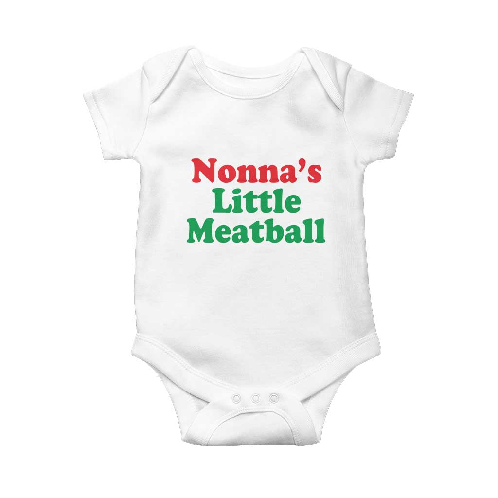 Nonna's Little Meatball Baby Onesie Funny Italian Family Baby Humor TS02 White Print Your Wear