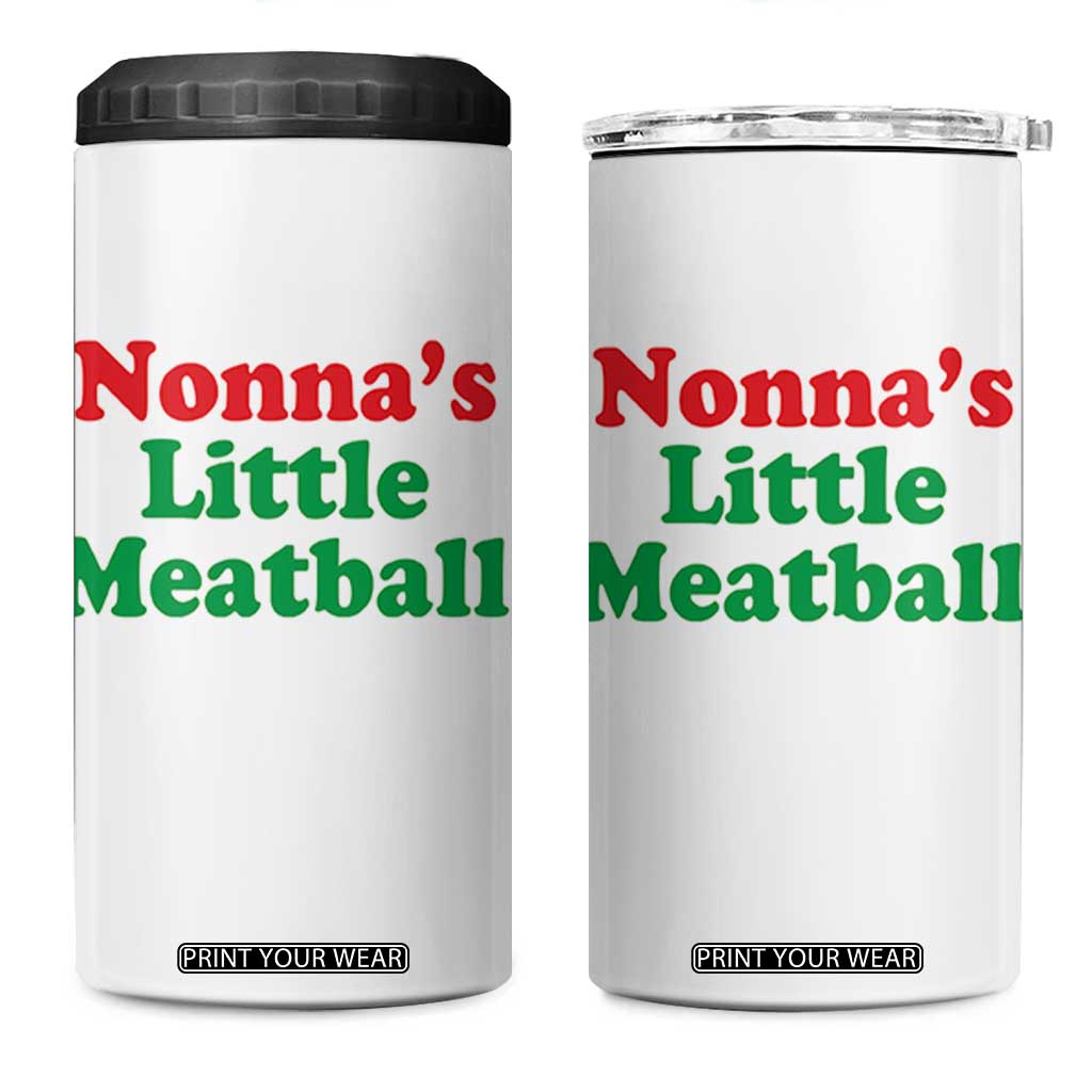 Nonna's Little Meatball 4 in 1 Can Cooler Tumbler Funny Italian Family Baby Humor TS02 One Size: 16 oz White Print Your Wear