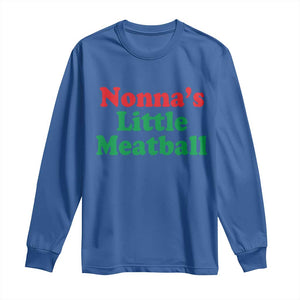Nonna's Little Meatball Long Sleeve Shirt Funny Italian Family Baby Humor TS02 Royal Blue Print Your Wear