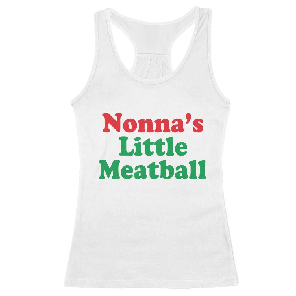 Nonna's Little Meatball Racerback Tank Top Funny Italian Family Baby Humor TS02 White Print Your Wear