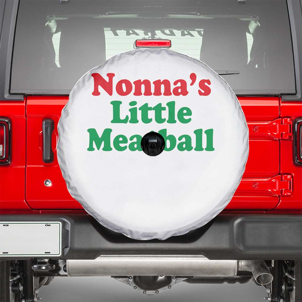 Nonna's Little Meatball Spare Tire Cover Funny Italian Family Baby Humor TS02 White Print Your Wear