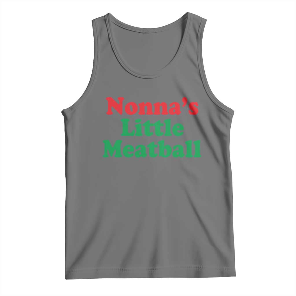 Nonna's Little Meatball Tank Top Funny Italian Family Baby Humor TS02 Black Heather Print Your Wear