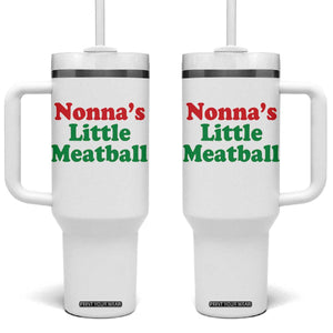 Nonna's Little Meatball Tumbler With Handle Funny Italian Family Baby Humor TS02 One Size: 40 oz White Print Your Wear