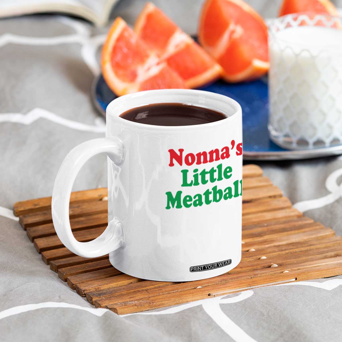 Nonna's Little Meatball Coffee Mug Funny Italian Family Baby Humor TS02 Print Your Wear
