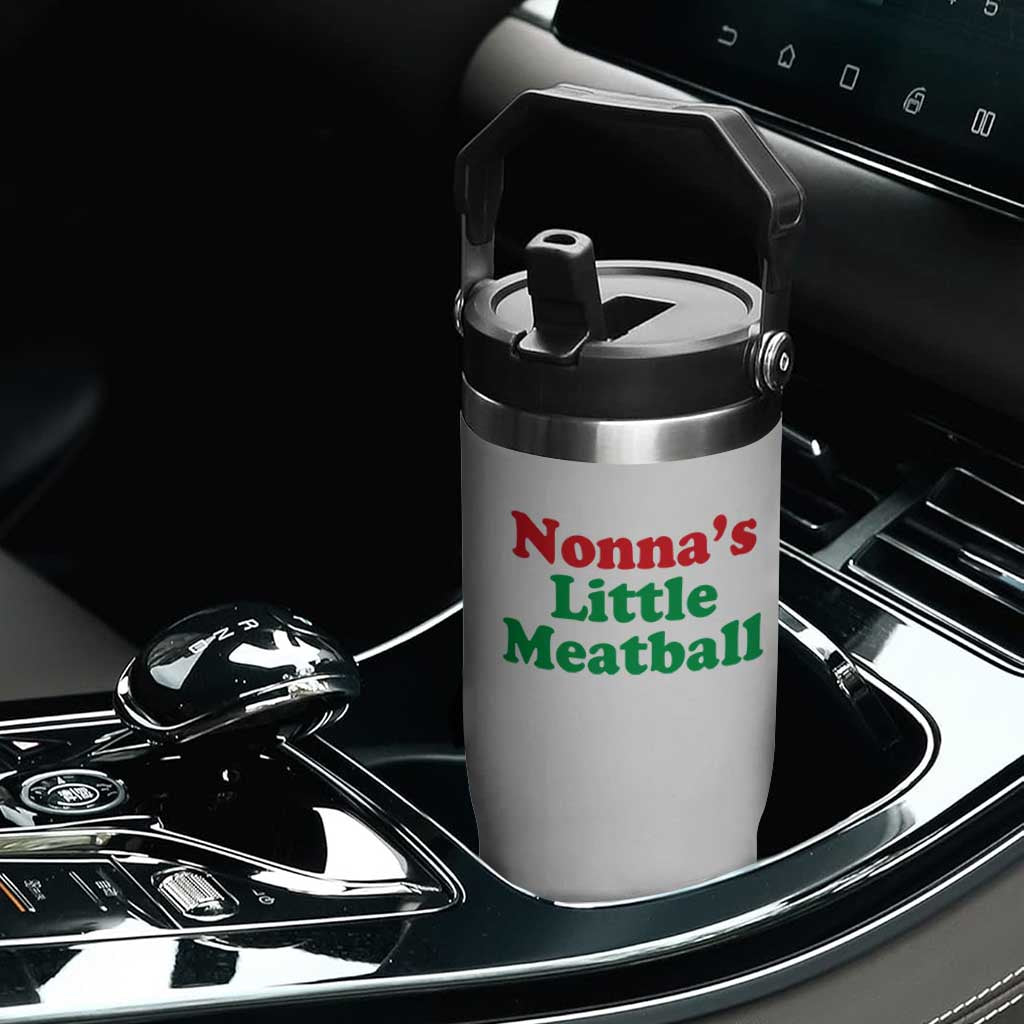 Nonna's Little Meatball Flip Straw Tumbler Funny Italian Family Baby Humor TS02 Print Your Wear