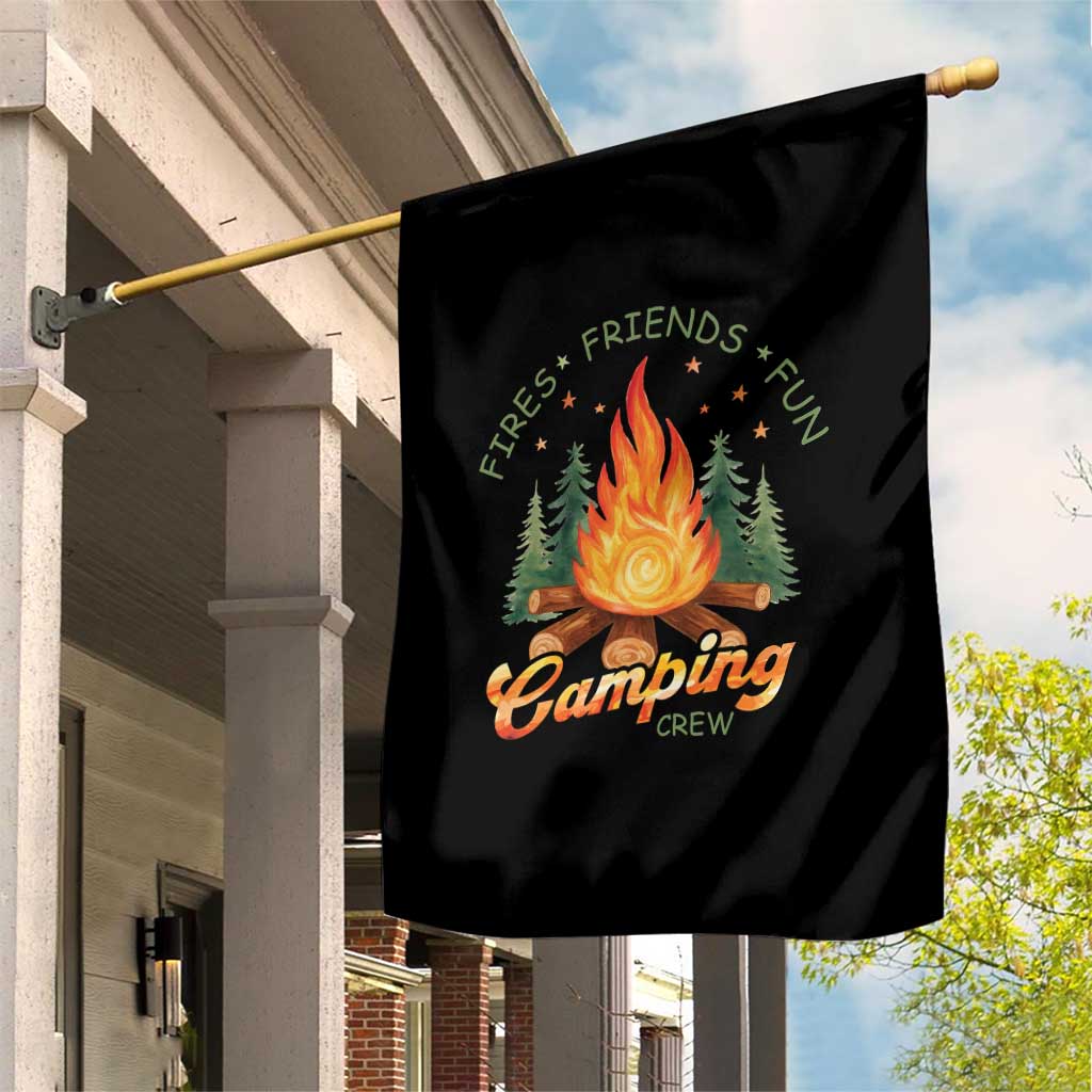 Fires Friends Fun Camping Crew Garden Flag Cozy Campfire Adventure Outdoor Lovers TS02 Print Your Wear