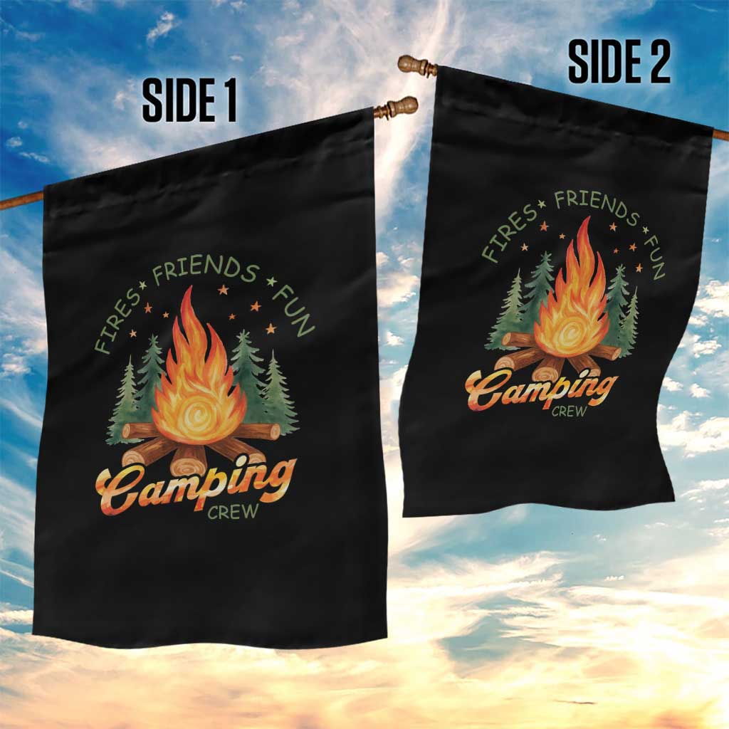 Fires Friends Fun Camping Crew Garden Flag Cozy Campfire Adventure Outdoor Lovers TS02 Print Your Wear