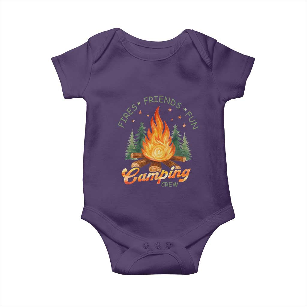 Fires Friends Fun Camping Crew Baby Onesie Cozy Campfire Adventure Outdoor Lovers TS02 Purple Print Your Wear