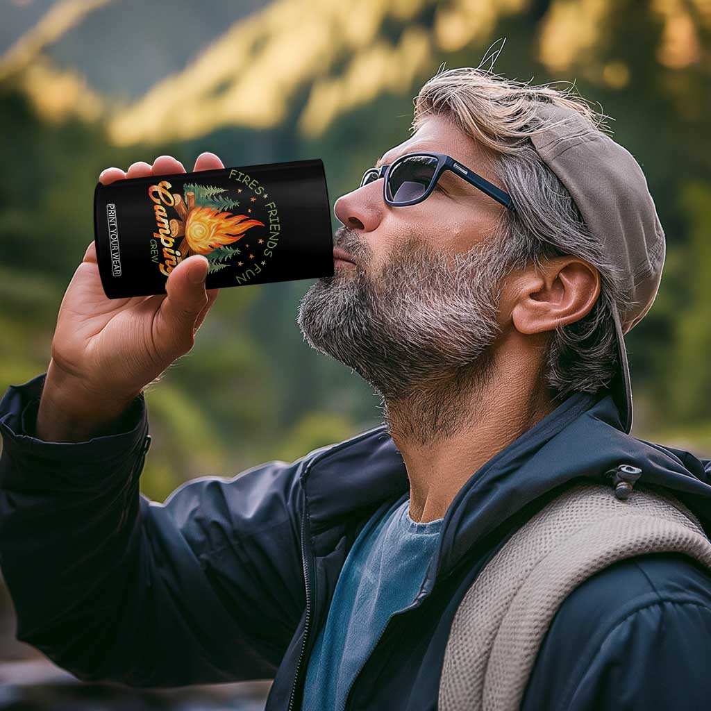 Fires Friends Fun Camping Crew 4 in 1 Can Cooler Tumbler Cozy Campfire Adventure Outdoor Lovers TS02 Print Your Wear