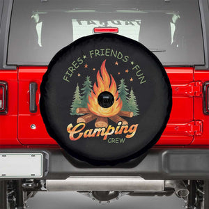 Fires Friends Fun Camping Crew Spare Tire Cover Cozy Campfire Adventure Outdoor Lovers TS02 Black Print Your Wear