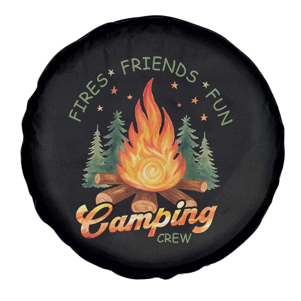 Fires Friends Fun Camping Crew Spare Tire Cover Cozy Campfire Adventure Outdoor Lovers TS02 Print Your Wear