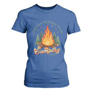 Fires Friends Fun Camping Crew T Shirt For Women Cozy Campfire Adventure Outdoor Lovers TS02 Royal Blue Print Your Wear