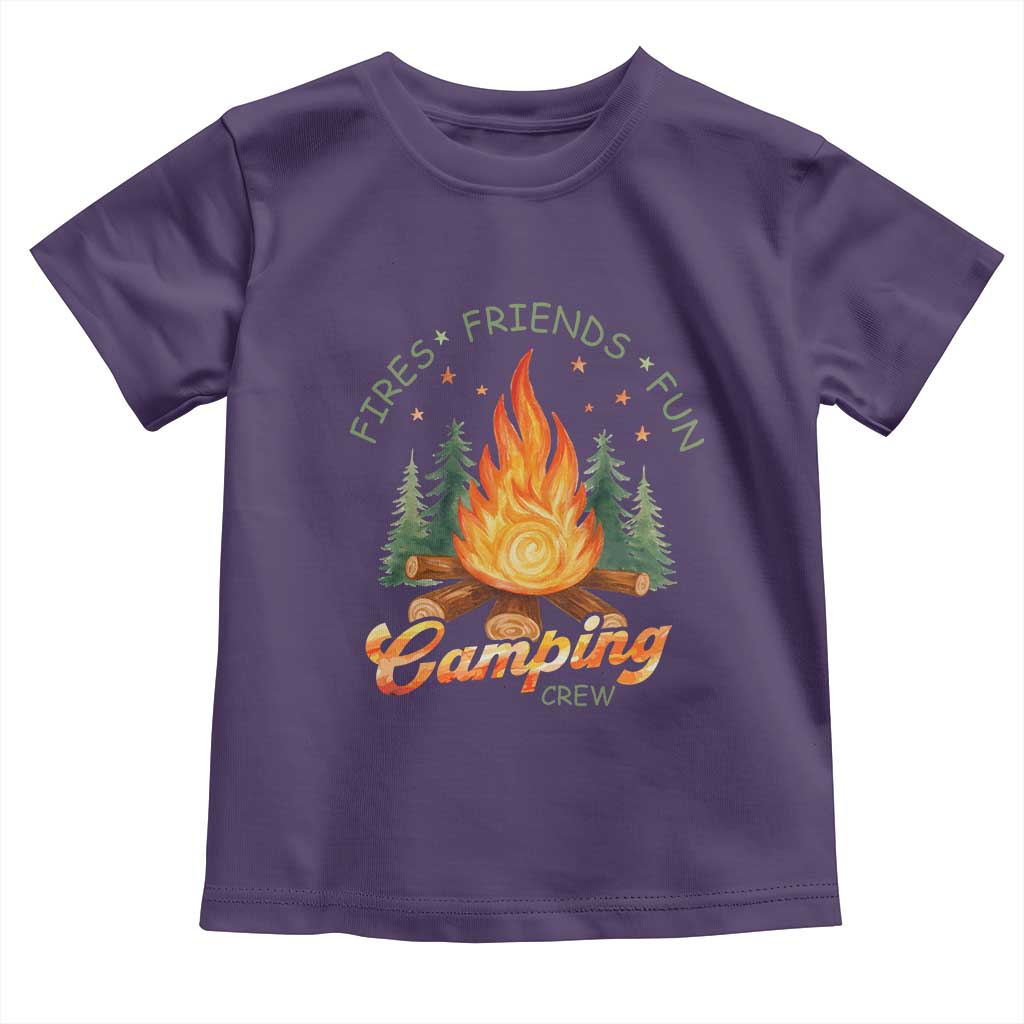 Fires Friends Fun Camping Crew Toddler T Shirt Cozy Campfire Adventure Outdoor Lovers TS02 Purple Print Your Wear