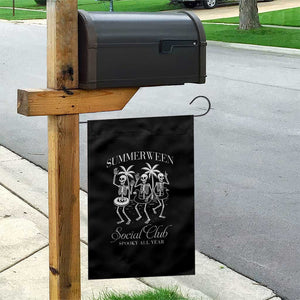 Summerween Social Club Garden Flag Spooky All Year Skeleton Summer Halloween Beach Party TS02 Print Your Wear