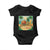 Retro Tropical Summerween Baby Onesie Halloween Summer Beach Cocktail Boo TS02 Black Print Your Wear