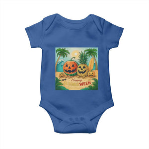 Retro Tropical Summerween Baby Onesie Halloween Summer Beach Cocktail Boo TS02 Royal Blue Print Your Wear