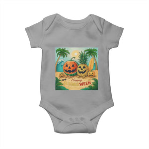 Retro Tropical Summerween Baby Onesie Halloween Summer Beach Cocktail Boo TS02 Sport Gray Print Your Wear