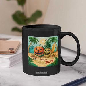 Retro Tropical Summerween Coffee Mug Halloween Summer Beach Cocktail Boo TS02 Print Your Wear