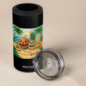 Retro Tropical Summerween 4 in 1 Can Cooler Tumbler Halloween Summer Beach Cocktail Boo TS02 Print Your Wear