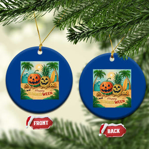Retro Tropical Summerween Ceramic Ornament Halloween Summer Beach Cocktail Boo TS02 1pc Blue Print Your Wear