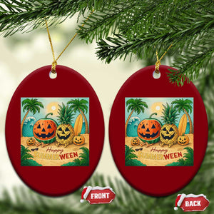 Retro Tropical Summerween Ceramic Ornament Halloween Summer Beach Cocktail Boo TS02 Print Your Wear