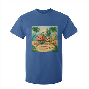 Retro Tropical Summerween T Shirt For Kid Halloween Summer Beach Cocktail Boo TS02 Royal Blue Print Your Wear