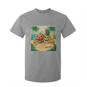 Retro Tropical Summerween T Shirt For Kid Halloween Summer Beach Cocktail Boo TS02 Sport Gray Print Your Wear