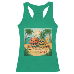 Retro Tropical Summerween Racerback Tank Top Halloween Summer Beach Cocktail Boo TS02 Irish Green Print Your Wear