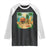 Retro Tropical Summerween Raglan Shirt Halloween Summer Beach Cocktail Boo TS02 Black White Print Your Wear