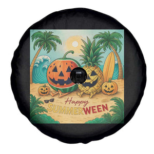 Retro Tropical Summerween Spare Tire Cover Halloween Summer Beach Cocktail Boo TS02 Print Your Wear