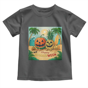 Retro Tropical Summerween Toddler T Shirt Halloween Summer Beach Cocktail Boo TS02 Dark Heather Print Your Wear
