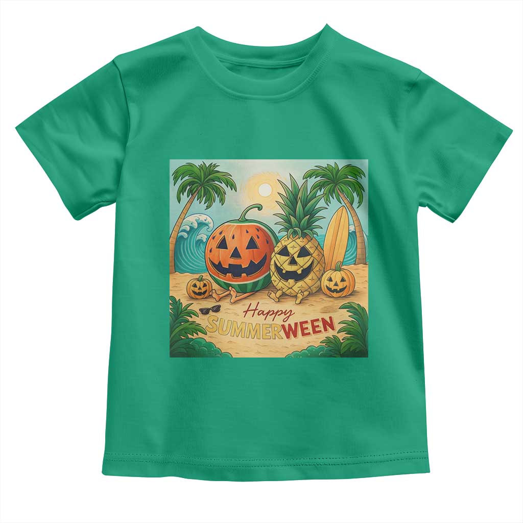Retro Tropical Summerween Toddler T Shirt Halloween Summer Beach Cocktail Boo TS02 Irish Green Print Your Wear