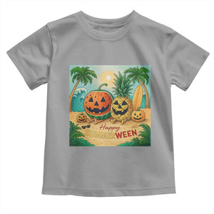Retro Tropical Summerween Toddler T Shirt Halloween Summer Beach Cocktail Boo TS02 Sport Gray Print Your Wear