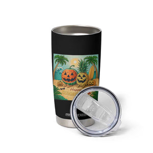 Retro Tropical Summerween Tumbler Cup Halloween Summer Beach Cocktail Boo TS02 Print Your Wear