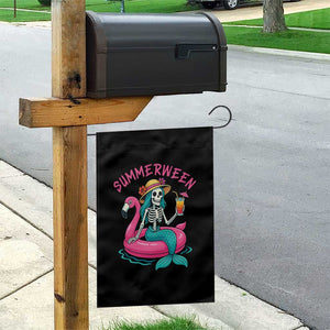 Summerween Skeleton Mermaid Garden Flag Flamingo Float Funny Spooky Summer Halloween Vibes TS02 Print Your Wear